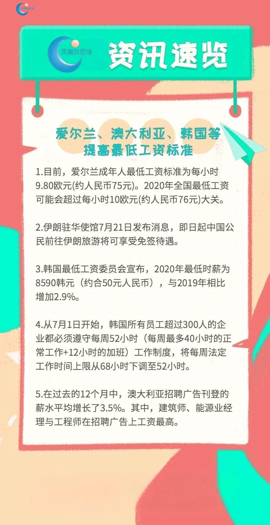 爱尔兰、澳大利亚、韩国等提高最低工资标准 爱尔兰、澳大利亚、韩国等提高最低工资标准
